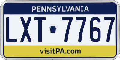 PA license plate LXT7767