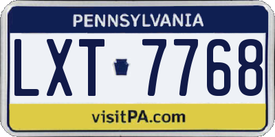 PA license plate LXT7768