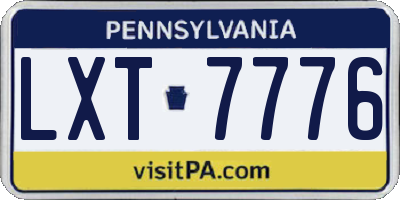 PA license plate LXT7776