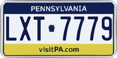 PA license plate LXT7779