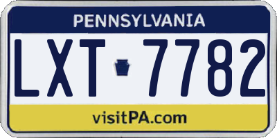PA license plate LXT7782