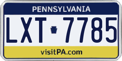 PA license plate LXT7785