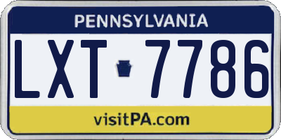 PA license plate LXT7786