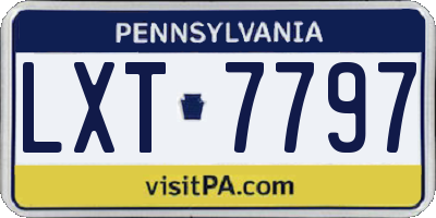 PA license plate LXT7797
