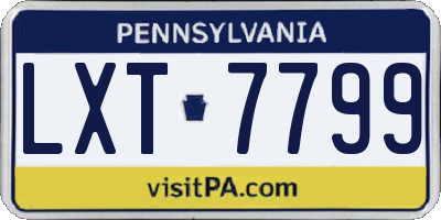PA license plate LXT7799