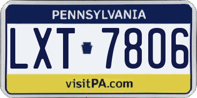 PA license plate LXT7806