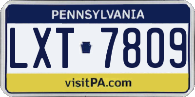 PA license plate LXT7809