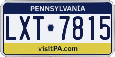 PA license plate LXT7815
