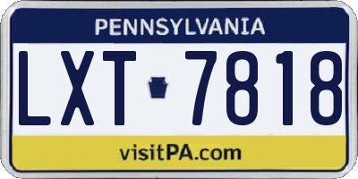 PA license plate LXT7818