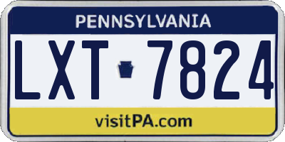PA license plate LXT7824