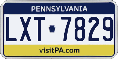 PA license plate LXT7829