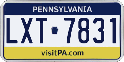 PA license plate LXT7831