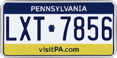 PA license plate LXT7856