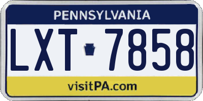 PA license plate LXT7858