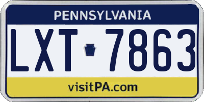 PA license plate LXT7863