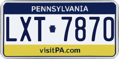 PA license plate LXT7870