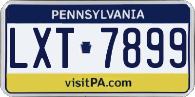 PA license plate LXT7899