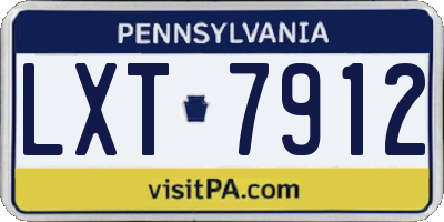 PA license plate LXT7912
