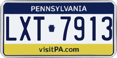 PA license plate LXT7913