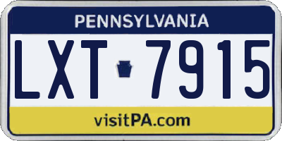 PA license plate LXT7915