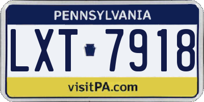 PA license plate LXT7918