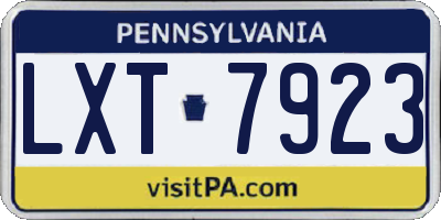 PA license plate LXT7923