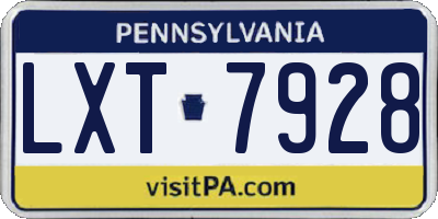 PA license plate LXT7928