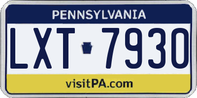 PA license plate LXT7930