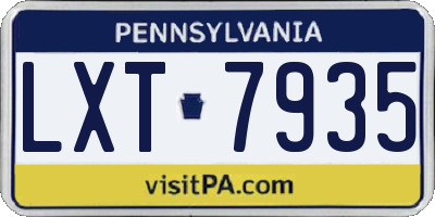 PA license plate LXT7935