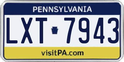 PA license plate LXT7943