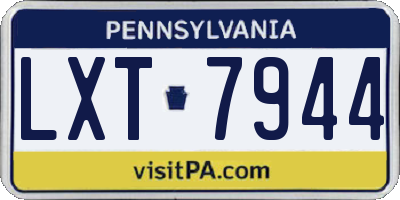 PA license plate LXT7944