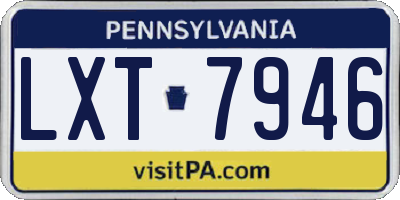 PA license plate LXT7946