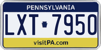 PA license plate LXT7950