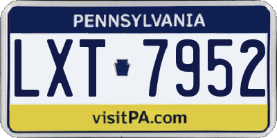 PA license plate LXT7952