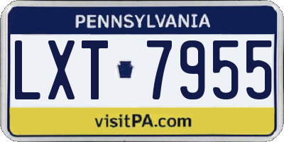 PA license plate LXT7955