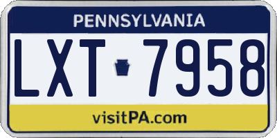 PA license plate LXT7958