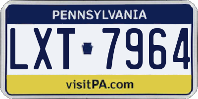 PA license plate LXT7964