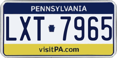 PA license plate LXT7965