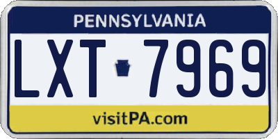PA license plate LXT7969