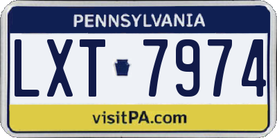 PA license plate LXT7974