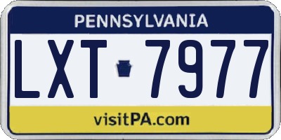 PA license plate LXT7977
