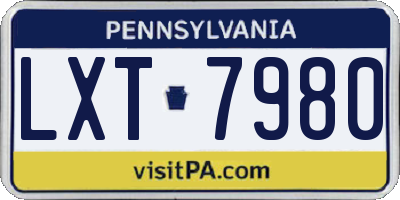 PA license plate LXT7980