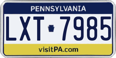 PA license plate LXT7985