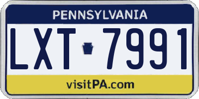 PA license plate LXT7991