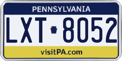 PA license plate LXT8052