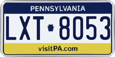 PA license plate LXT8053