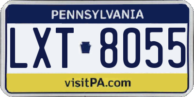 PA license plate LXT8055