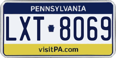 PA license plate LXT8069