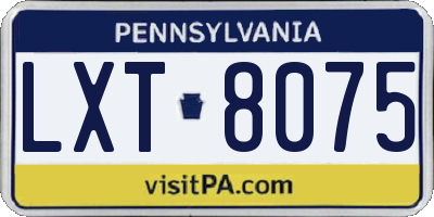 PA license plate LXT8075