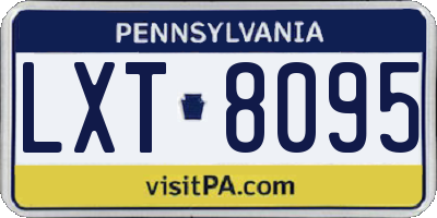 PA license plate LXT8095